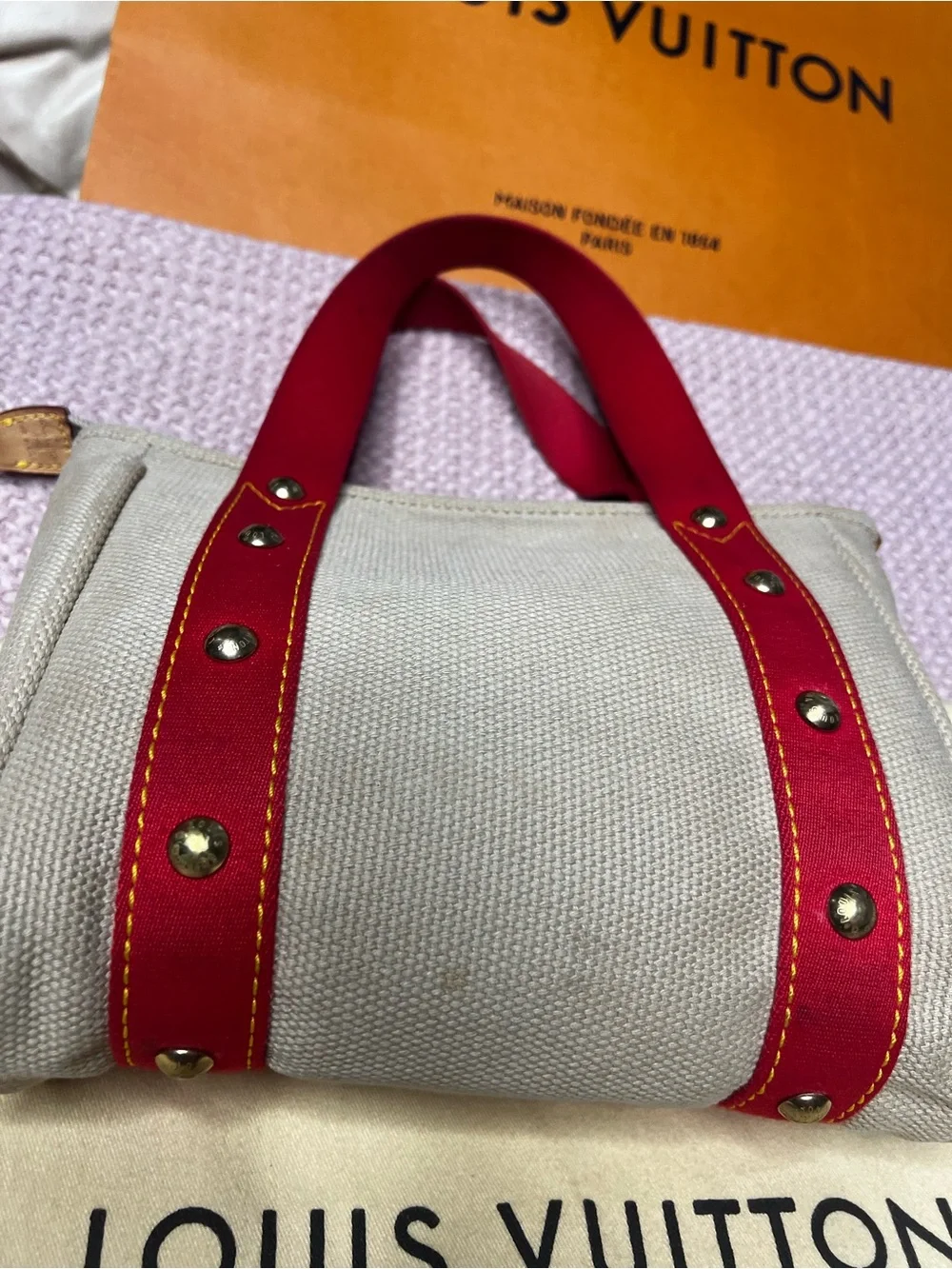 LOUIS VUITTON ANTIGUA CABAS PM TOTE BAG